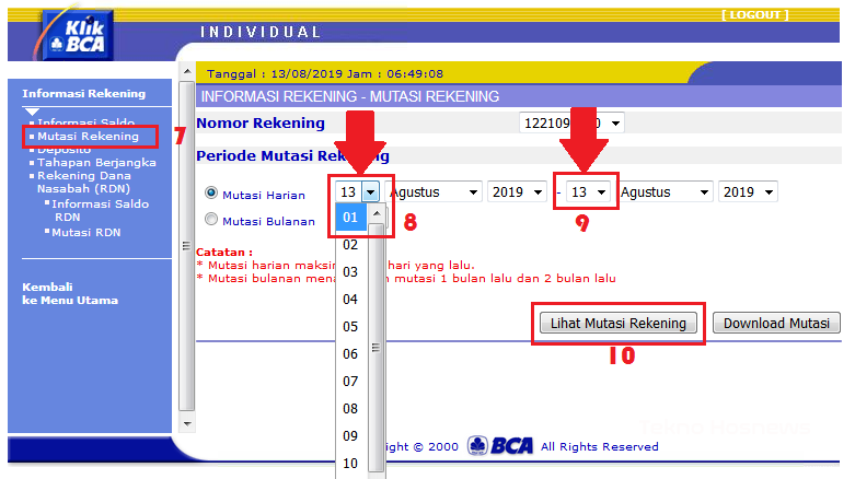 5+ Cara Cek Mutasi Rekening BCA, Lewat ATM, Mbanking, SMS