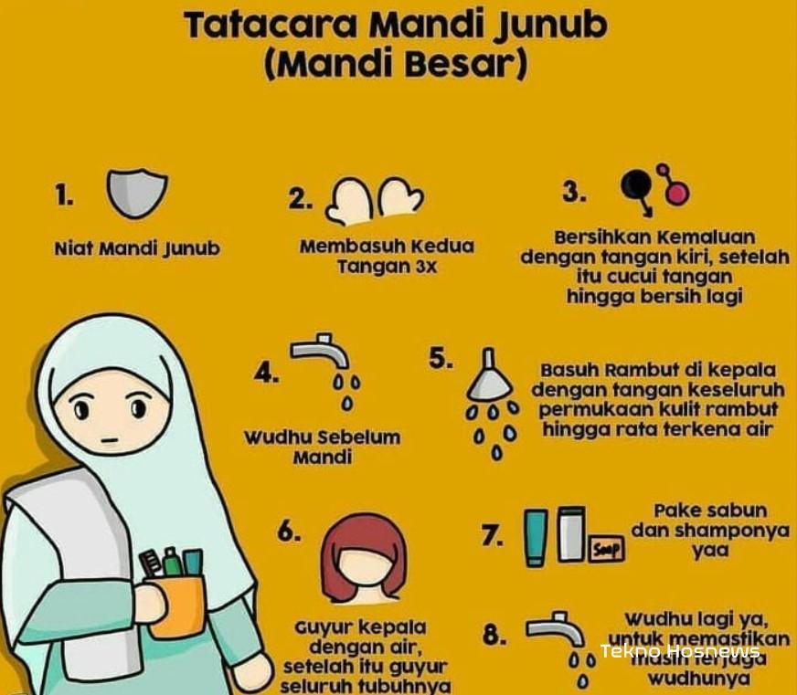 Niat Mandi Junub Untuk Wanita Pria Lengkap Serta Tata Caranya